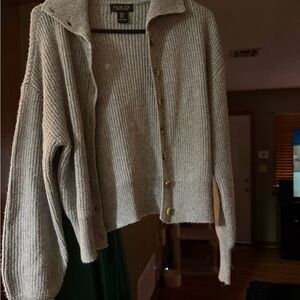 Rachel Zoe Gray Button-Up Cardigan